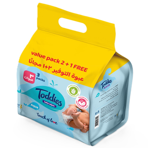 Toddies, Baby Wipes, Aqua, 2+1 - 180 Pcs Toddies, Baby Wipes, Aqua, 2+1 - 180 Pcs