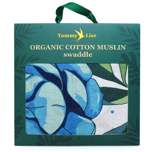 Tommy Lise, Baby Swaddle Box Muslin, Azure Blossom - 1 Kit - 1 Tommy Lise, Baby Swaddle Box Muslin, Azure Blossom - 1 Kit - 1