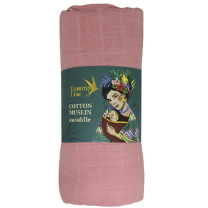 Tommy Lise, Baby Swaddle Muslin, Coral - 1 Pc - 1 Tommy Lise, Baby Swaddle Muslin, Coral - 1 Pc - 1
