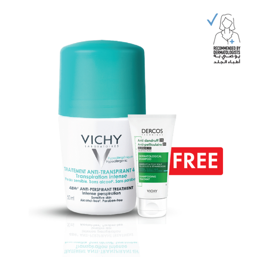 Vichy, Antiperspirant Roll On + Dercos Anti Dandruff Shampoo - 1 Kit
