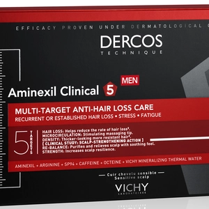Vichy, Dercos Aminexil Clinical 5 Anti Hair Loss For Men - 1 Kit - 3 Vichy, Dercos Aminexil Clinical 5 Anti Hair Loss For Men - 1 Kit - 3