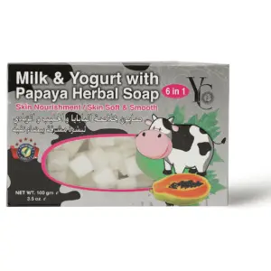 Yc Herbal Soap Milk & Yogurt With Papaya Helps To Lighten The Skin, Peeling The Outer Skin Layers - 100 Gm Yc Herbal Soap Milk & Yogurt With Papaya Helps To Lighten The Skin, Peeling The Outer Skin Layers - 100 Gm