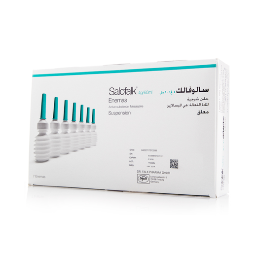 سالوفالك 4 جم/60 مل حقنة شرجية، مضاد لالتهاب الجهاز الهضمي - 7 قطع