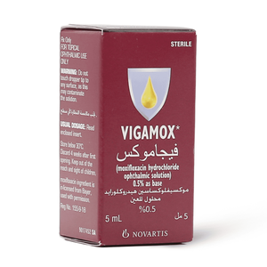 فيجاموكس 0.5%، نقط للعين، لعلاج العدوى البكتيرية - 5 مل - 3 فيجاموكس 0.5%، نقط للعين، لعلاج العدوى البكتيرية - 5 مل - 3
