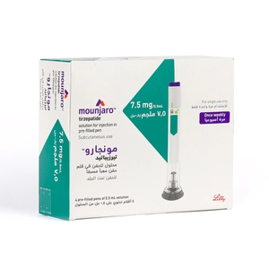 مونجارو، حقن، 7.5 ملجم، مرة أسبوعياً - 4 أقلام - 2 مونجارو، حقن، 7.5 ملجم، مرة أسبوعياً - 4 أقلام - 2